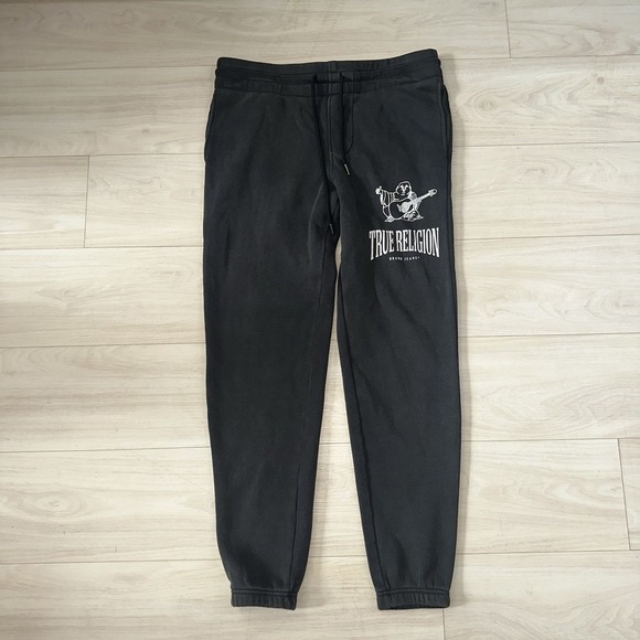 True Religion Other - True Religion Men's Crackle Classic Logo Jogger Sweatpants Black Size Small NWT